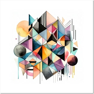 Psychedelic looking abstract illustration geometric shapes Posters and Art
